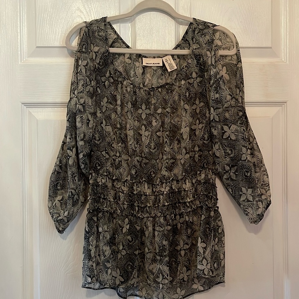 DKNY JEANS Blouse Size Large
